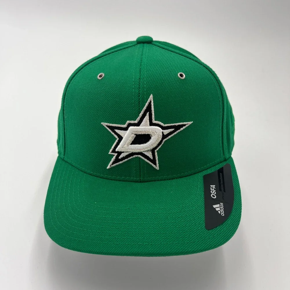 Adidas Dallas Stars NHL Fitted‎ Baseball Cap Green OSFA Embroidered Logo